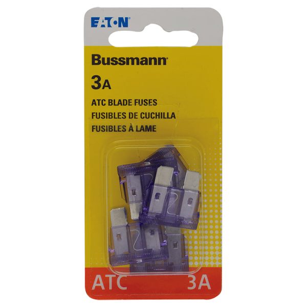 Bussmann 3 amps ATC Purple Blade Fuse 5 pk Online now