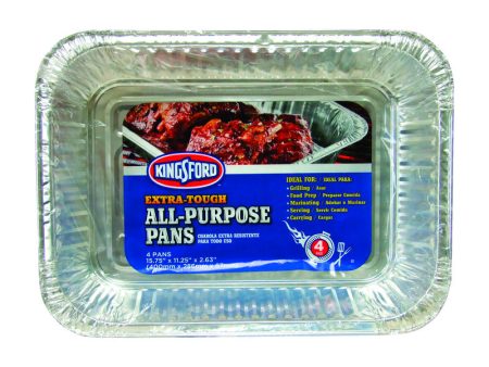 Kingsford Aluminum Grilling Pan 15.75 in. L X 11.25 in. W 4 pk For Sale