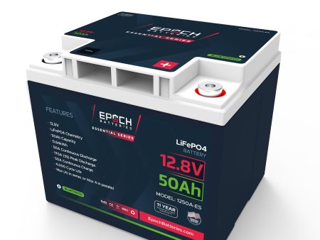 12V 50Ah LiFePO4 Battery with Bluetooth - Epoch Essentials Online now