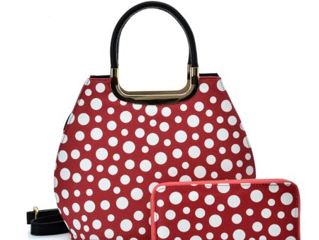 VK2127 RED&WHITE - Simple Set Bag With Dot And Special Handle Design Online