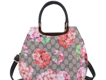 VK8888-3 - Fashion Floral Tote Bag With Metal Detail Supply