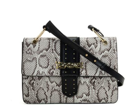 VK2119 Beige - Snakeskin Cross Body Bag For Women With Buckle Design Online Sale