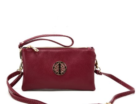 VK5530 Purplish Red - Cute Crossbody Bag With Metal detail Cheap