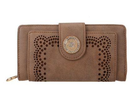 VKP1345-1 Coffee  -  Multilayer Purse with Hollow Detail For Cheap