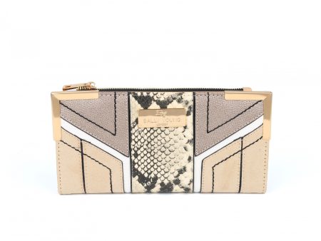 SY5067-GOD - Flap fashion colorblock snake print wallet Online now