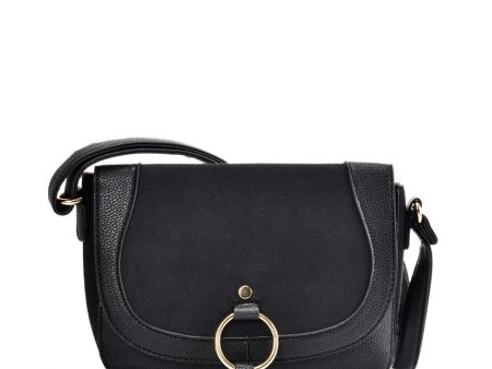 VK2122 BLACK - Simple Solid Color Leather Saddle Bag (was £10) Discount