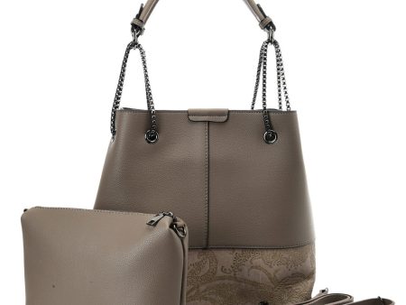 VK5603 KHAKI - Solid Color Set Bag With Symmetrical Design And Special Handles Supply