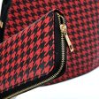 VK2130 RED - Shell Set Bag With Houndstooth Design Hot on Sale