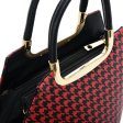 VK2130 RED - Shell Set Bag With Houndstooth Design Hot on Sale