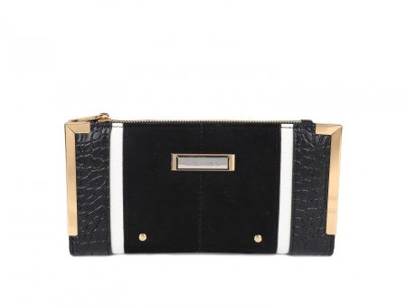 SY5064-BLACK - Flap fashion colorblock snake print wallet Discount