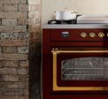 Nostalgie II 48 Inch Dual Fuel Liquid Propane Freestanding Range in Burgundy with Brass Trim Discount